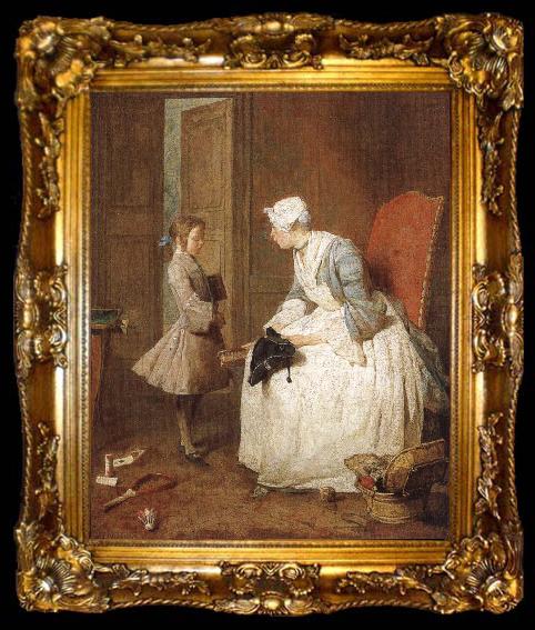 framed  Jean Baptiste Simeon Chardin The gouvernante, ta009-2